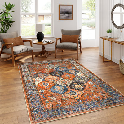 Violia Washable Moroccan Diamond Area Rug Non-Slip Soft Carpet for Living Room Bedroom and Home Decor