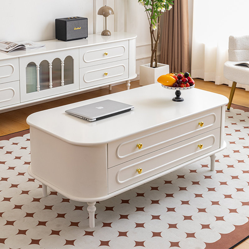 Multi-level solid wood coffee table, 18.5" H x 47.24" L x 23.62" W