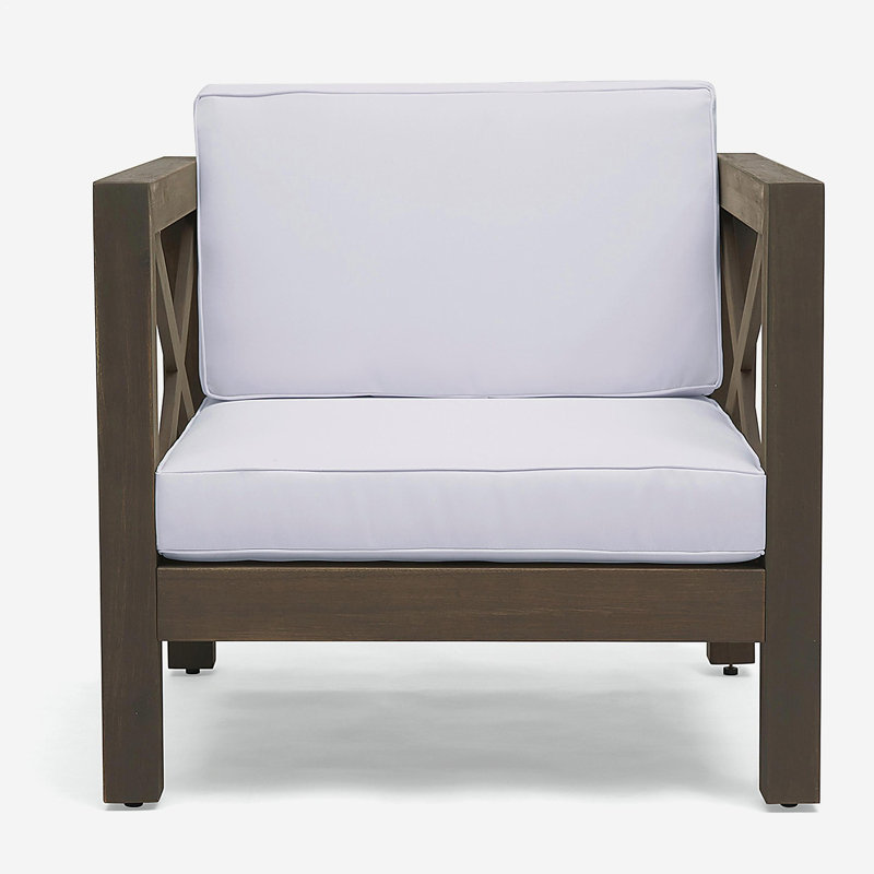 Chaise d'appoint de patio, Blanc, Gris