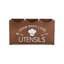 3 Compartment Wooden Modern Scalloped Kitchen Utensil Caddy Organizer with Removable Divider, Brown