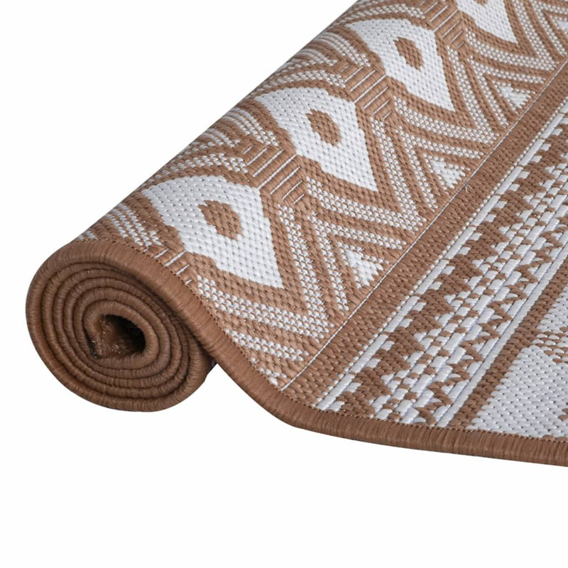 Duhon Outdoor Rug Reversible Design, Brown, Rectangle 80 x 150cm
