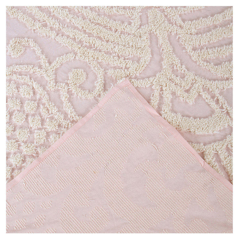 Florence Standard 100% Cotton Floral Pattern Coverlet/Bedspread with Sham Set, Pink, Twin Bedspread + 1 Standard Sham
