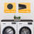 Washer Dryer Countertop With Edge, 54" X 27.5" Laundry Wood Shelf Topper Organizer For Hamper And Storage (black)