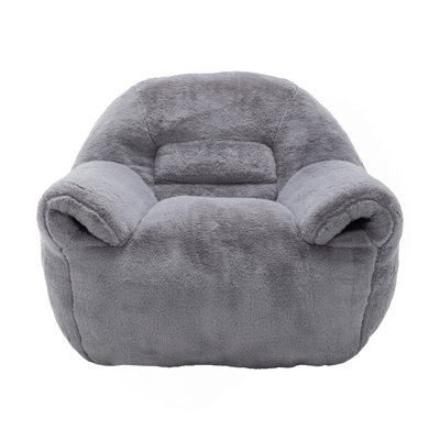 Bean Bag Chair, Comfy Bean Bag Sofa With Back Support, Faux Fur Bean Bag Chair For Adults And Kids, Stuffed Floor Sofa For Living Room, Bedroom, Apart by Latitude Run
