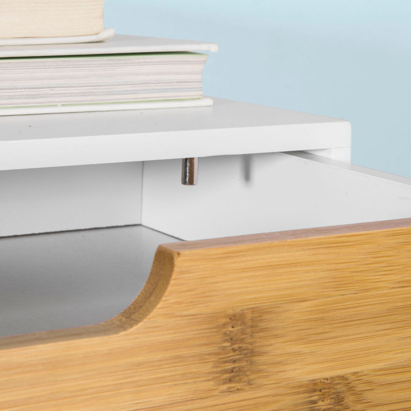 Ardella Floating Shelf with Drawer, 8cm H x 40cm W x 24.5cm D