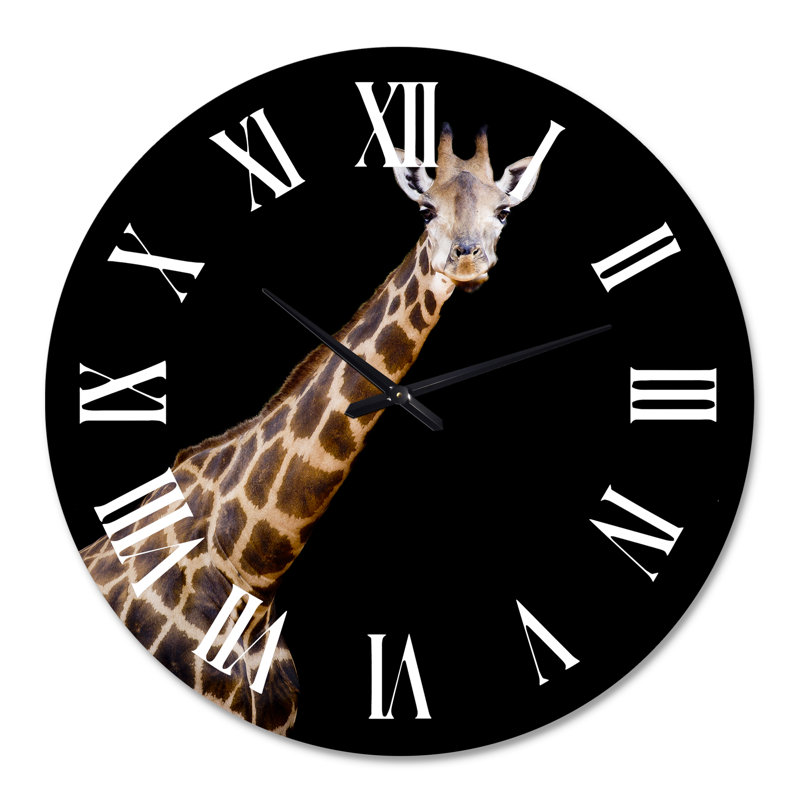 Portrait d'une girafe VII - Horloge murale de ferme, Grand