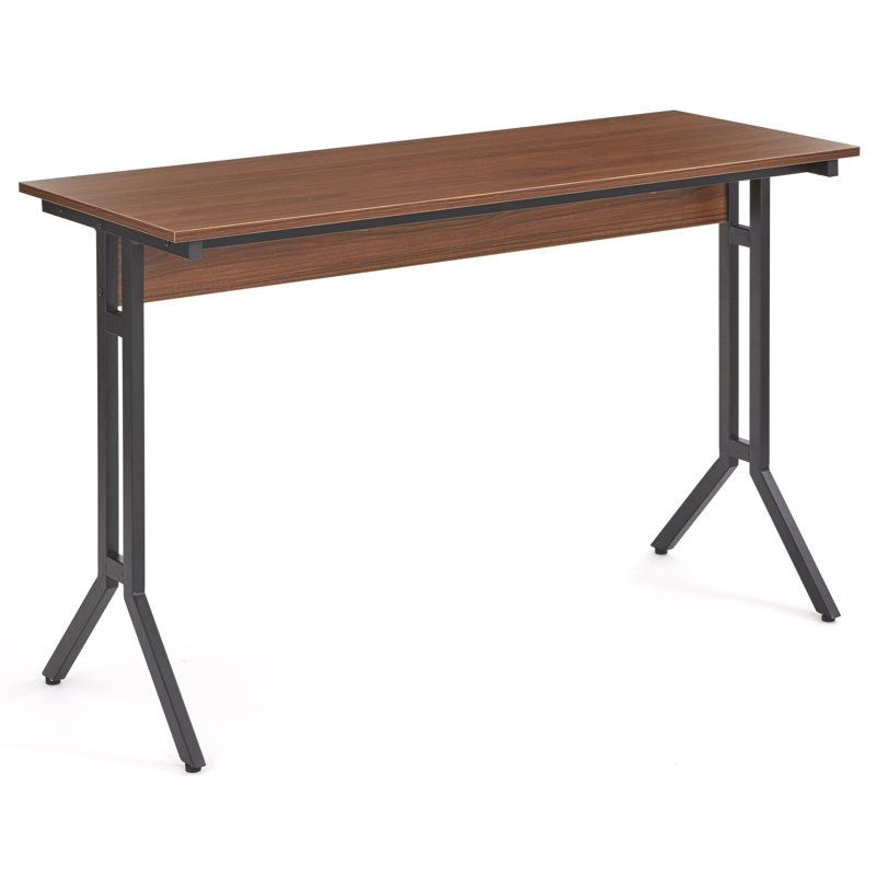 Mcauley Metal Base Writing Desk, Walnut/Black