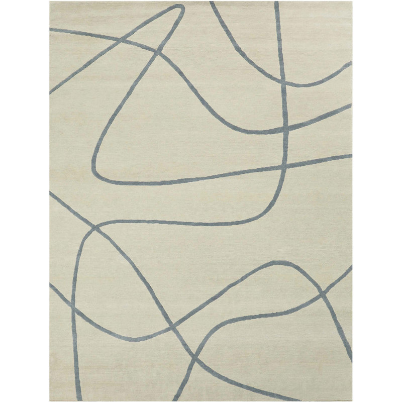 Hand Knotted Abstract Indoor Rug, Rectangle 12' x 15'