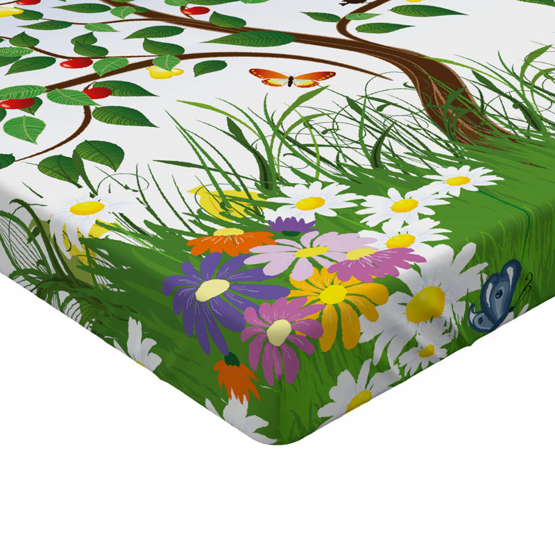 Microfiber Floral Fitted Sheet, Full Fitted Sheet