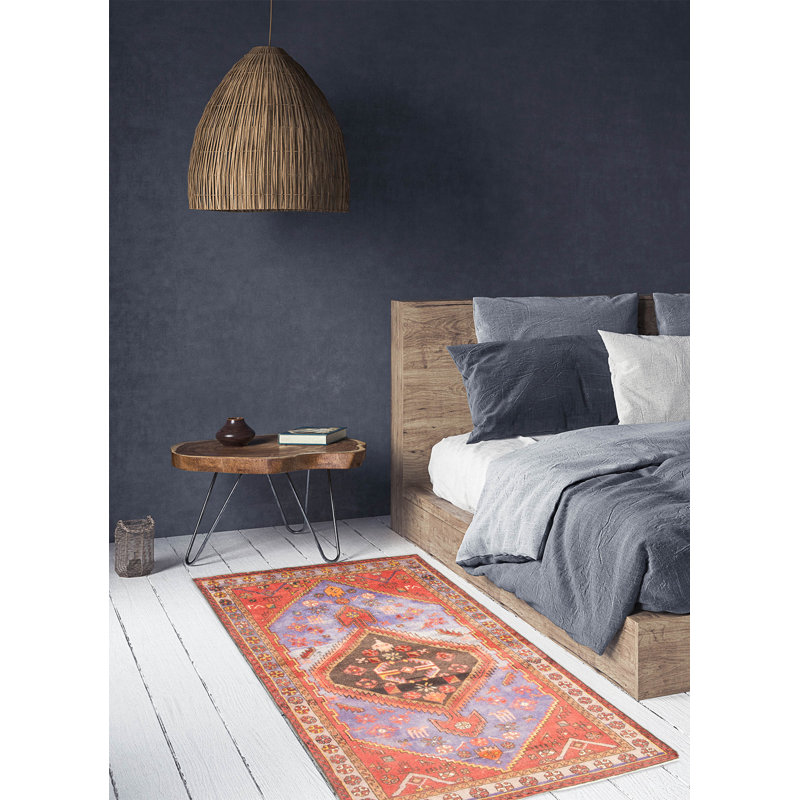 Tapis bleu Andelz 4 pi 1 po x 6 pi 8 po
