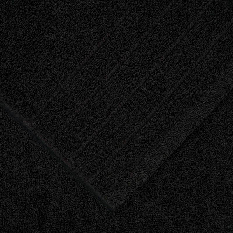 100% Cotton Midweight Mulit-Size Set, Black, 8 Piece Towel Set