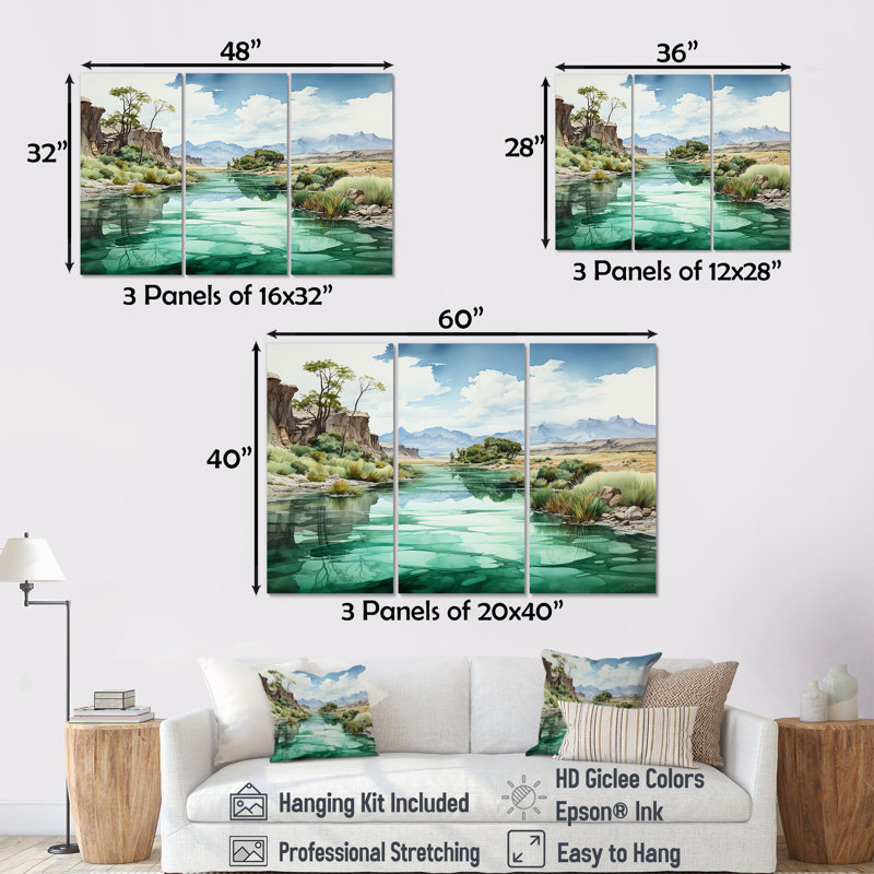 «Alaska Minimalisme Glacier», ensemble de reproduction d'art mural Glacier, H 40 po x l 60 po x P 1 po