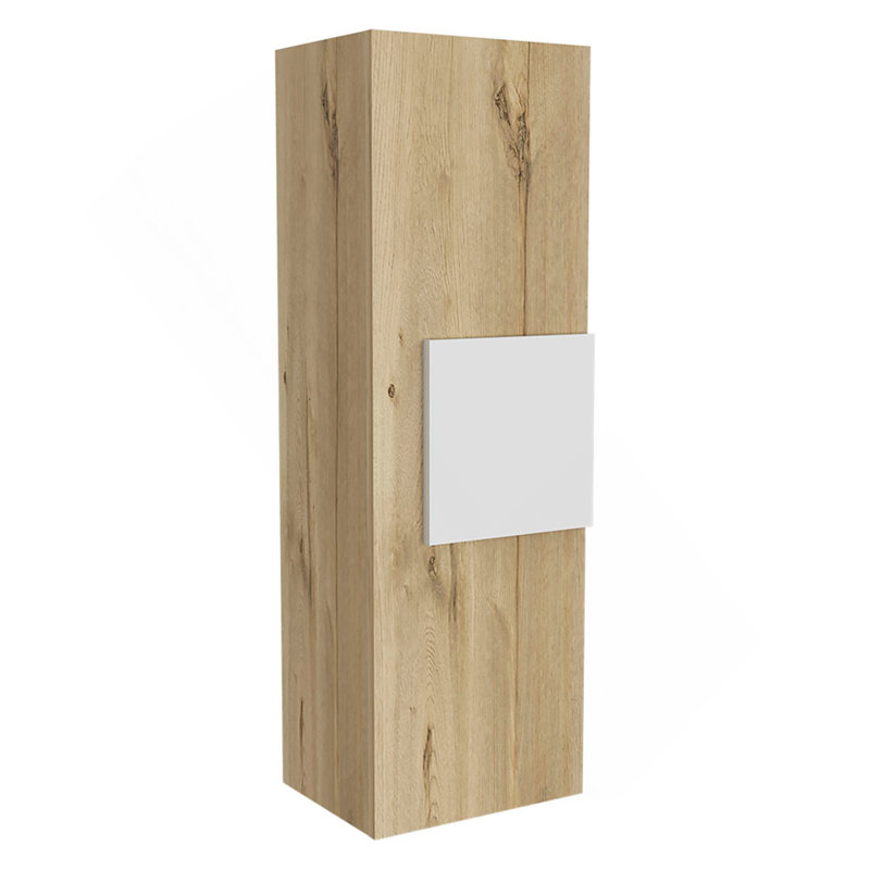 Pharmacie Artic, trois tablettes, une porte, finition blanc / chêne clair