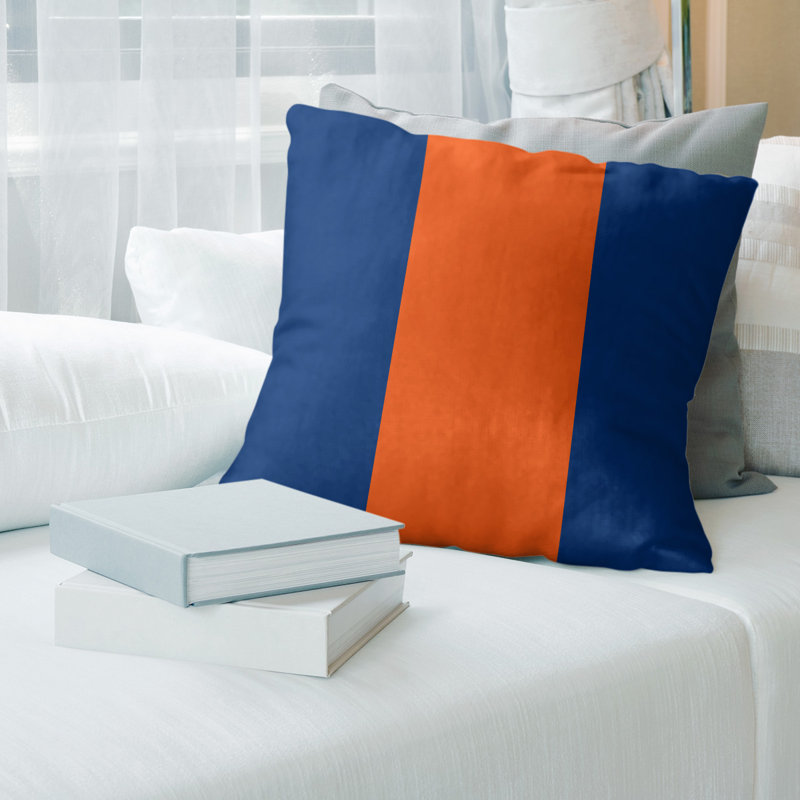 Striped Reversible Throw Pillow, 14" x 36", Blue/Orange