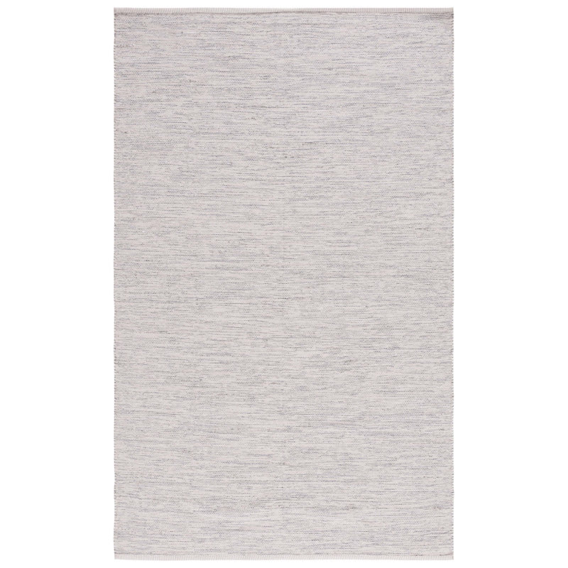 Handmade Flatweave Cotton Area Rug in Beige / Ivory, Rectangle 5' x 8'