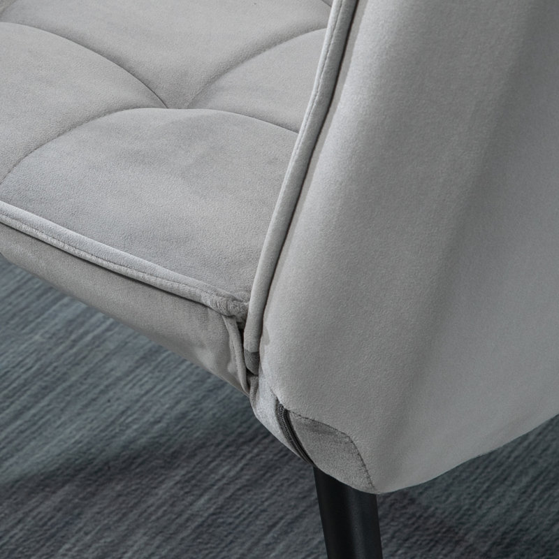 Krystal Accent Chair with Footstool, Grey