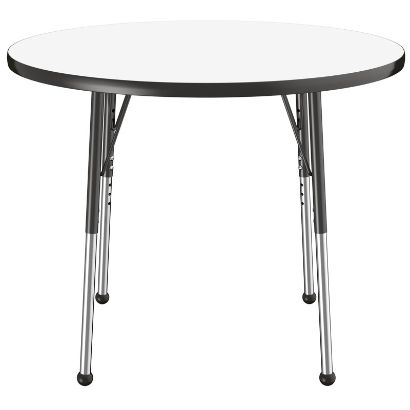 Table ronde d'activités, 36", Tableau blanc / noir, Roulement à bille standard