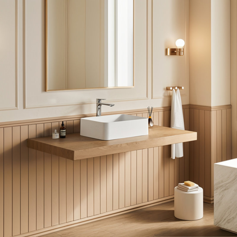 Lavabo de salle de bain vasque rectangulaire en résine 19,7 "x 14,2" avec bonde escamotable, Blanc mat