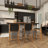 Markus Teak Wood Woven Leather Seat and Back Bar Stool with Beam Footrest-1241040597
