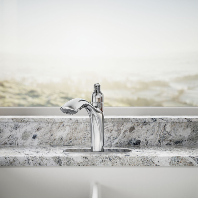 Rival Single-Handle Pull-Out Kitchen Sink Faucet With Two-Function Sprayhead, Polished Chrome