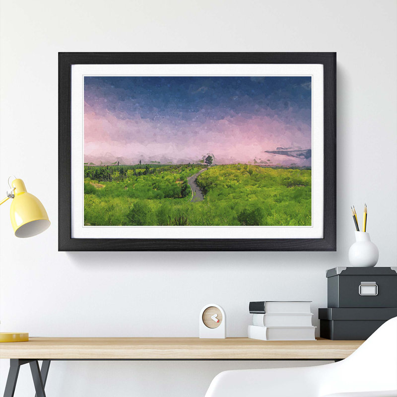 Driving Through Tenerife in Abstract - Picture Frame Graphic Art Print, 27cm H x 36cm W x 2cm D, Black Framed
