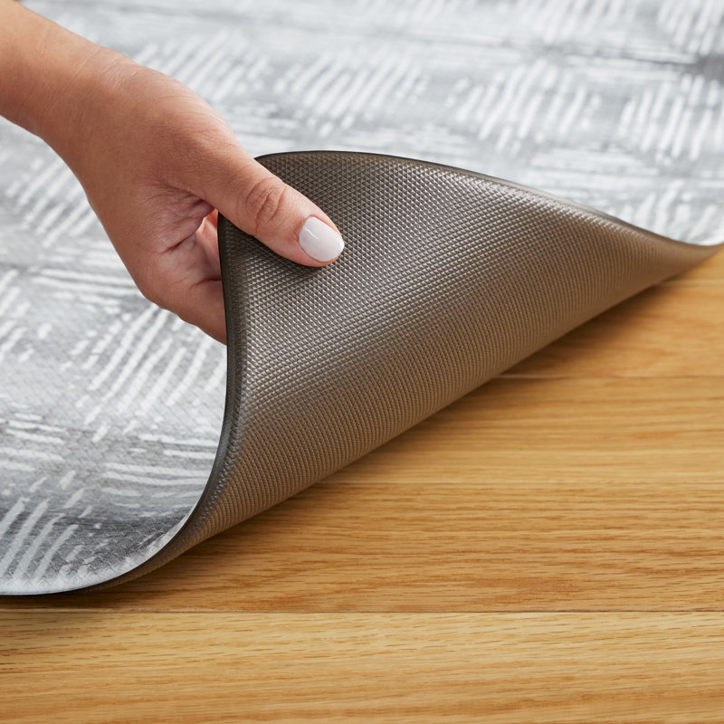Gray Geometric Memory Foam Anti-Fatigue Mat 18" x 39"