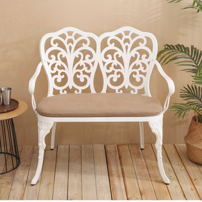 Patio Garden Bench Metal Park Bench by World Menagerie