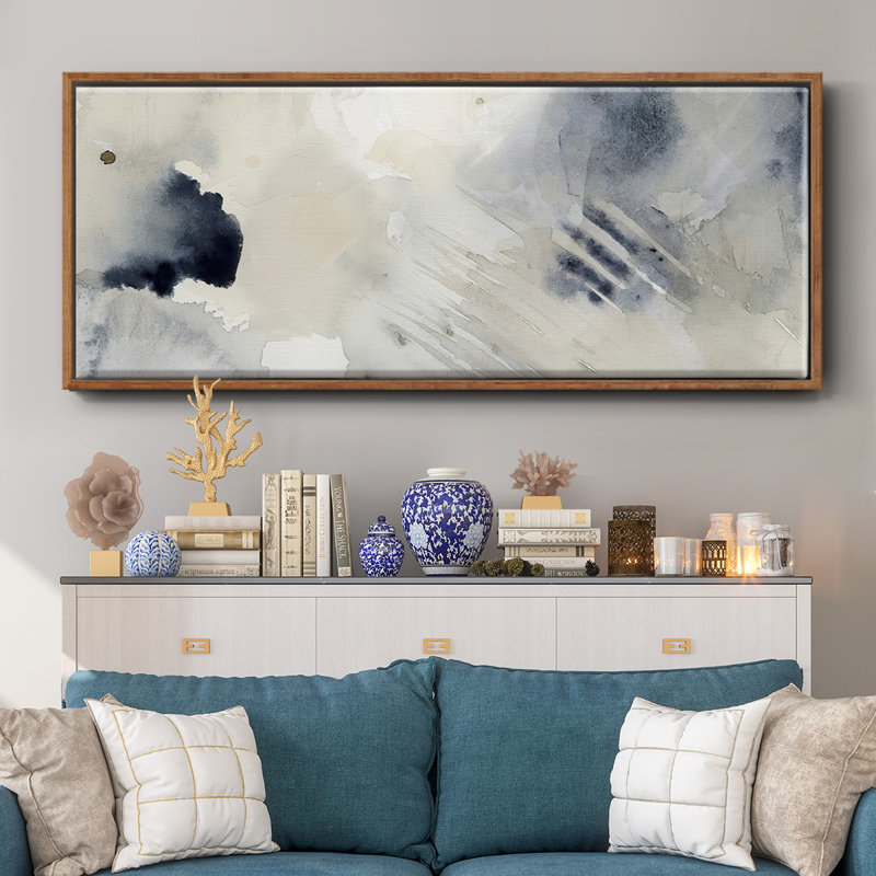 Toile encadrée de bergamote séchée de qualité supérieure - prête à être accrochée, H 18 po x l 27 po x P 2,5 po