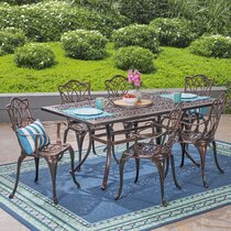 Hampton Bay Laurel Oaks 7-Piece Brown Steel Outdoor Patio Dining