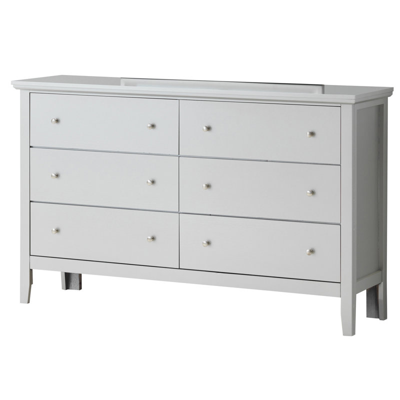 Mayflower 59'' W 6 - Drawer Dresser, Silver Champagne