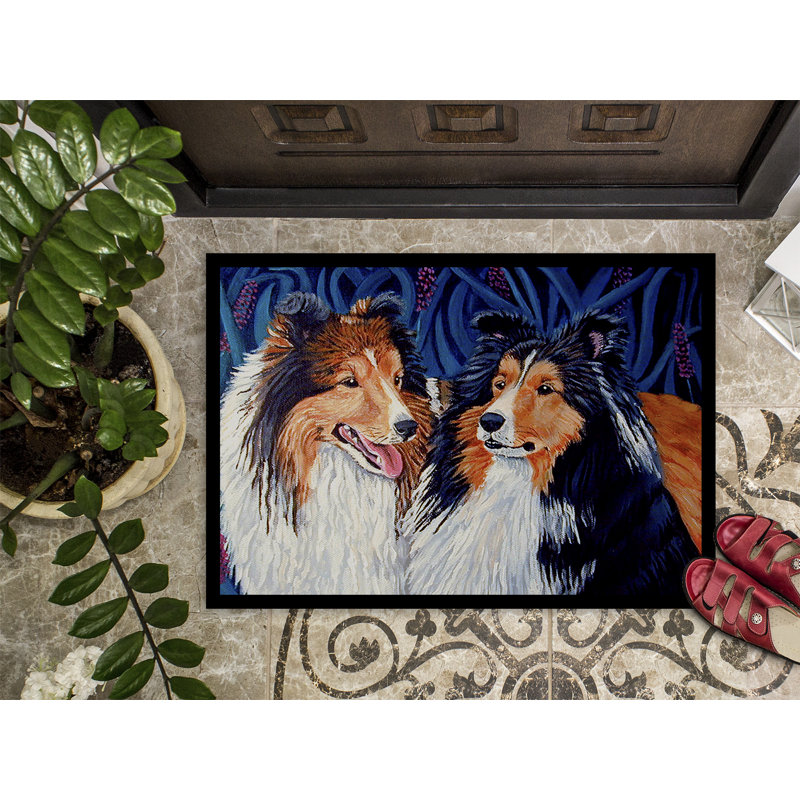 Tapis d'entrée antidérapant Stevinson Sheltie, Rectangle 1 pi 6 po x 2 pi 3 po