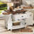 Farmhouse End Table With Barn Door, Adjustable Storage Shelf Bedroom Wood Nightstand