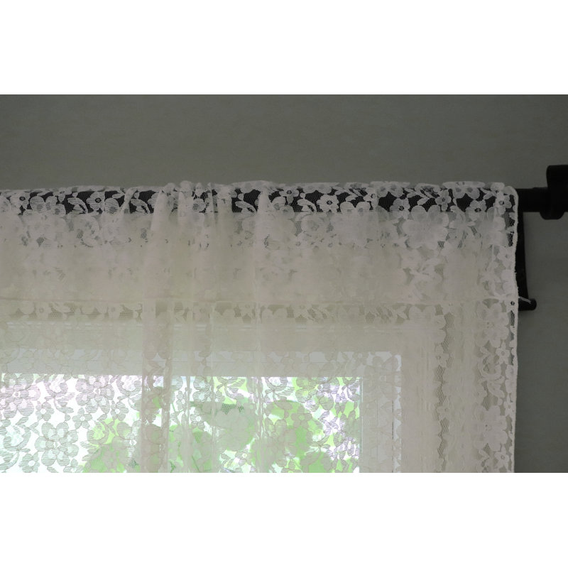 Pateros Lace Sheer Curtain Single Panel, 58" W x 84" L, Turquoise