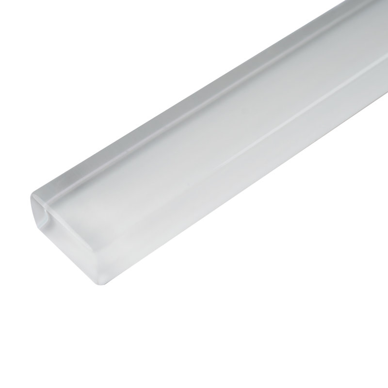 Pencil 12'' x 0.5'' Glass Border Tile, White