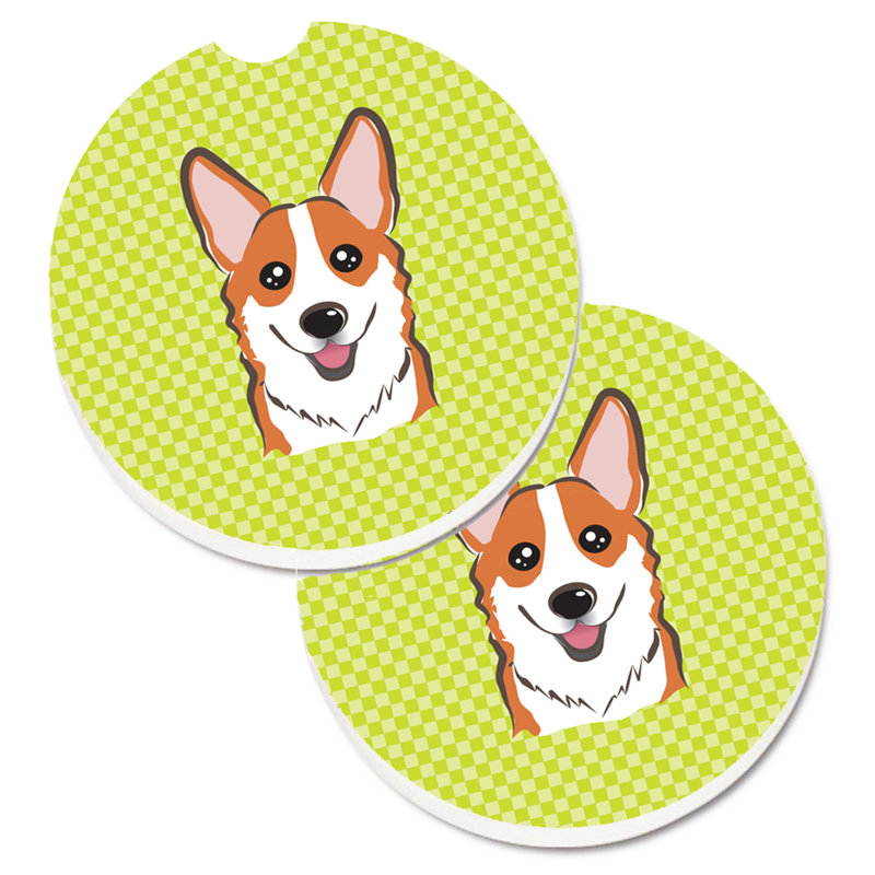 Sous-verre Retriever, Vert lime, Corgi orange
