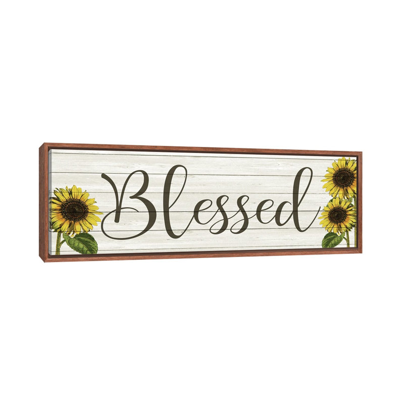 Sunflower Blessed by Kimberly Allen - Panoramic Print on Canvas, 30.48 cm H x 91.44 cm W, Brown
