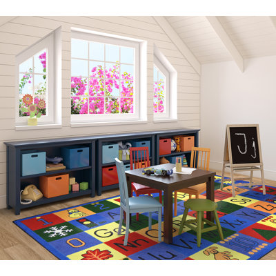 Tapis éducatif touffeté bleu
