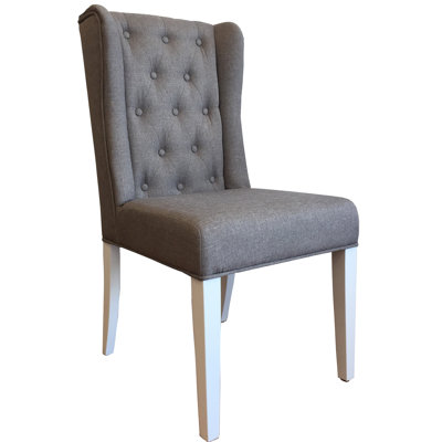 Chaise d'appoint rembourrée à oreilles grise