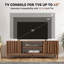 Meuble audio-vidéo Mid-Century moderne pour téléviseur de 32 à 65 pouces, grande console multimédia avec armoire de rangement et tablettes pour le salon