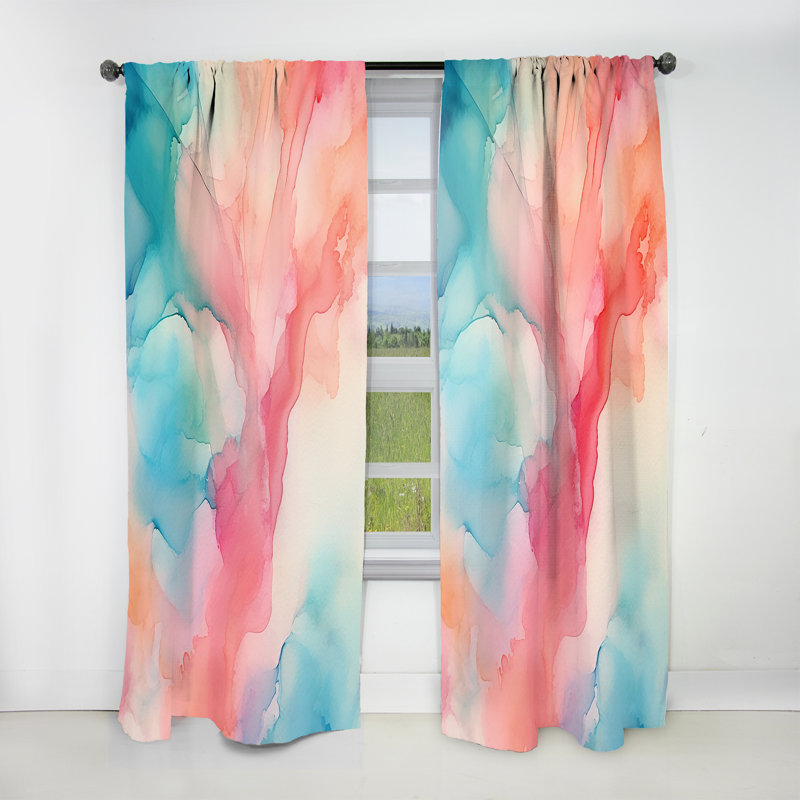 Capitani Enchanted Spills - Abstract Curtain - Velvet Room Darkening - 1 panel, 52" W x 95" L
