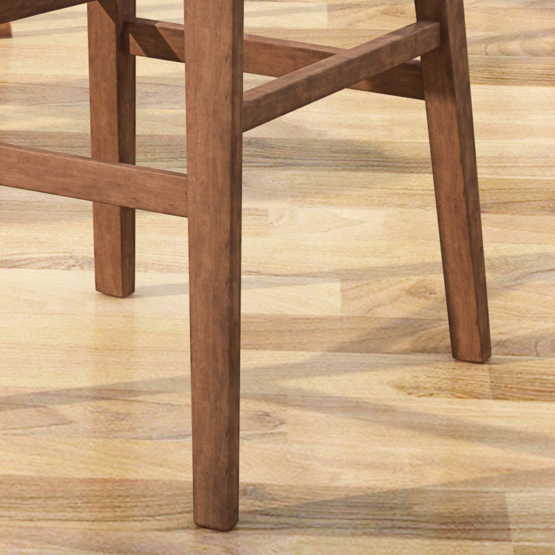 Mykeil Upholstered Counter Stool with Solid Wood Frame, Charcoal