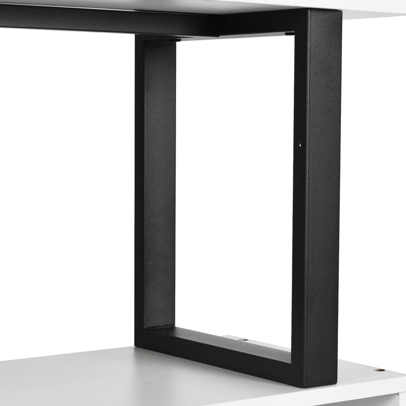 Aniya 69'' H X 31'' W  Steel Geometric Bookcase, White
