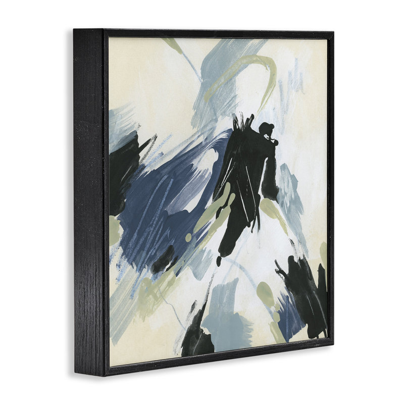 Art dynamique, estampe numérique encadrée par June Erica Vess, H 12 po x l 12 po, Giclée encadrée noir minuit