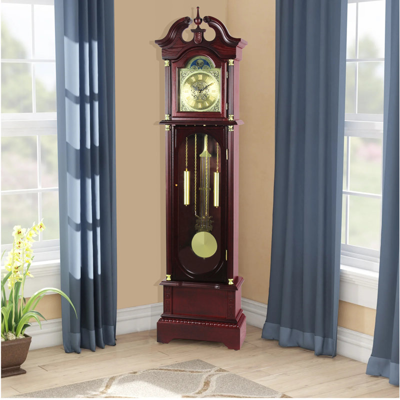 Horloge grand-père de 71,63 po de hauteur, Cerisier
