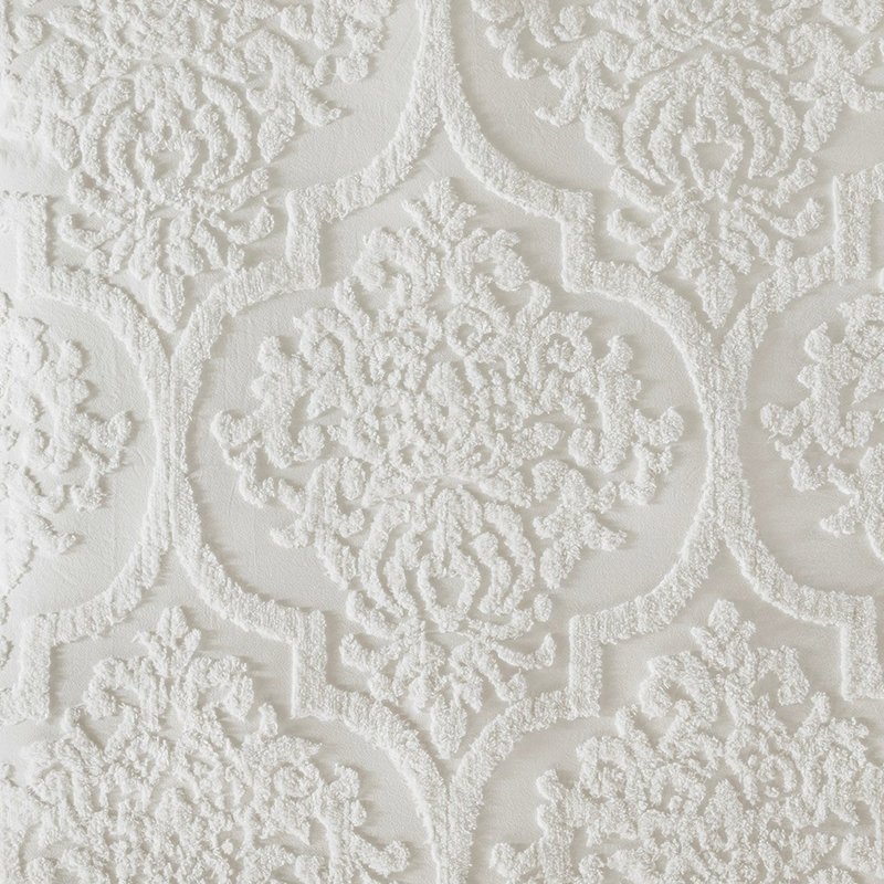 Housse de couette 3 pièces King/King, chenille de coton, blanche, 2 taies d'oreiller, fermeture à boutons, attaches aux coins, lavable à la machine, design classique, apaisante