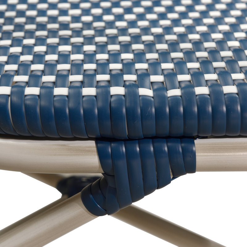 Fauteuil de salle à manger empilable avec coussin Fallis, Blanc, Bleu