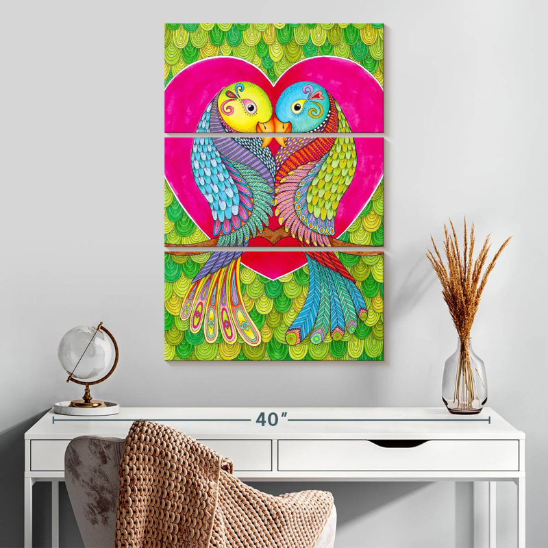 Inséparables Hardie en couleur, H 32 po x l 20 po