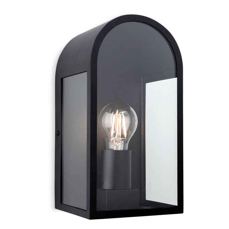 Eva Matte Black 29cm H Outdoor Wall Lantern