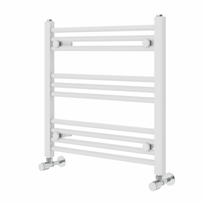 Wiest Straight Heated Towel Rail Radiator Bathroom Ladder Warmer, 60cm H x 60cm W x 3cm D, White
