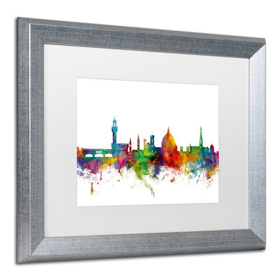 « florence italie horizon white », reproduction d’impression sur toile encadrée